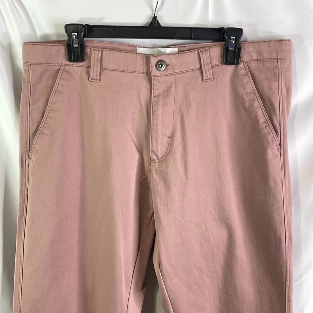 Paper denim and cloth mauve colored flat front